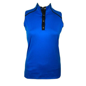 Tail Shirt Womens Sz XS Sleeveless Golf Tennis Shirt‎ Blue Stretch Snap Collar
